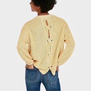 Express | keyhole split back Sweater